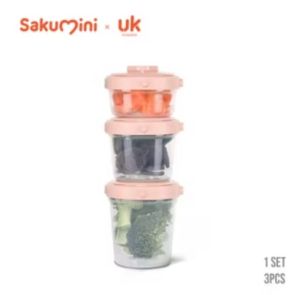 Sakumini Tempat Makan Mpasi Bayi Airtight Baby Food Container Set Isi 3