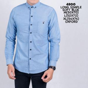 Baju Kemeja Pria Casual Polos Hitam Putih Lengan Panjang /hem baju pria/ kemeja cowok / kemeja putih