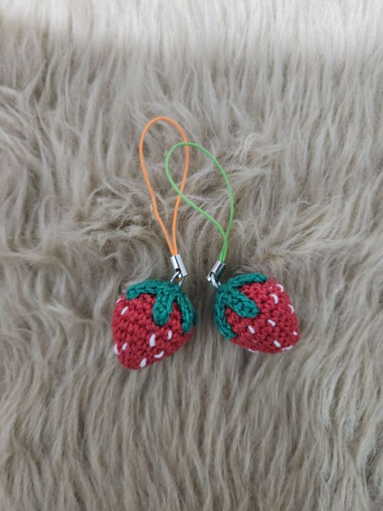 crochet strawberry cellphone charm | Lazada PH