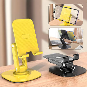 360 Degree Rotatable Desktop Phone Holder Foldable Double Shaft Design Phone Stand Anti Fall Bracket for IPhone Tablet IPad Samsung