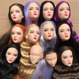 MENGF New Doll Heads Long Colorful Hair Doll Heads Girls Soft Hair Doll Decors Good Makeup Chinese Classic Girl Doll Figures