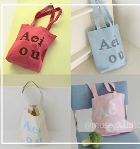 Large Capacity Canvas Tote Bag Single Shoulder Letter Design for Women College Students Class Soft Handbag Pure E-commerce