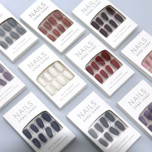 【Free Glue】24Pcs/set Fake Nail extended wearable nail solid glossy matte fake nails with glue
