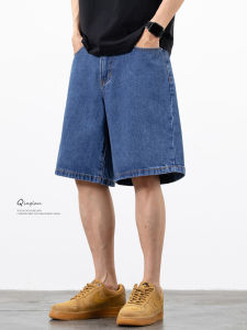 QINGLAN | Relaxed Fit Blue Denim Shorts Mens