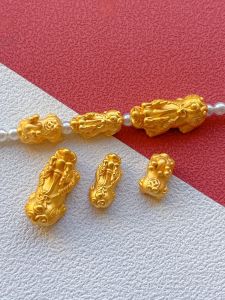 Pure Silver 999 Ancient Style Silver Plated Accessories 3D Hard Silver Brave Troops Lucky Beads Handmade Beaded DIY Bracelet Braid Rope Accessories