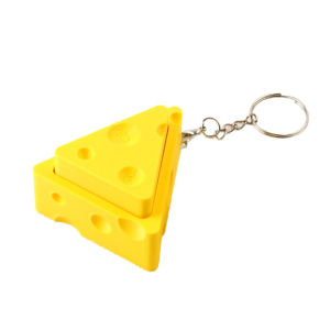 Cheese Fidget Clicker Keychain – 3D Printed Mini Cheese Keyboard Stress Relief Toy Portable Pocket Anti-Anxiety Fidget Gadget
