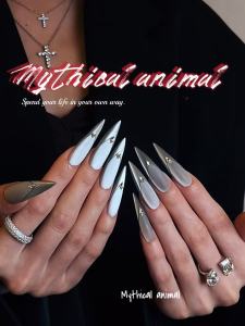 Moonlight Offering Gemstone Handmade Wearable Nail Art Bright Color Series Long Sharp Nails Chinese Mainland Production