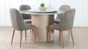 Squirrel Natural Crystal Stone Round Table Only  80cm Lazy Susan130cm/150cm Obsidian Top with WP Round Base