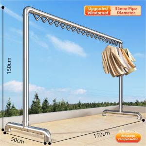 YIXUAN | Multi-use Mobile Steel Clothes Rack for Indoor Outdoor Balcony Drying