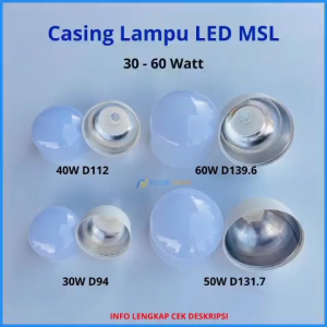 Casing Lampu LED MSL 30 40 50 60 Watt Kesing LED Model T-Bulb Dengan Aluminium Heatsink Pendingin