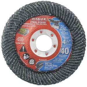 Diablo 4-1/2 in. 40-Grit Steel Demon Corner-Edge Grinding and Polishing Flap Disc with Type 29 Conical Design