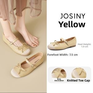 Josiny | White New Design Low Heel Flat Shoes