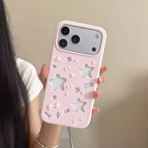 Sanrio | INS Hollow Star Phone Case For iPhone 12 13 14 15 16 17 Pro Max 16 Plus 17 Pro Breathable Shockproof Soft Silicone Back Cover