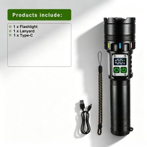 2026 New High Power LED Flashlight Long Shot 6000M Magnetic Tail Rechageable Torch with Side Light Outdoor Camping Flashlight