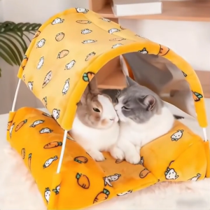 LDECO Comfortable Pet Ventilated Nest For Cat & Rabbit - Soft Hamster Hideout Portable Small Pet Sleeping Bag