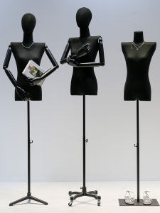 K-style Black Square Shoulder Mannequin Womens Clothing Store Window Mannequin Doll Right-Angle Shoulder Whole-Body Model Display Stand