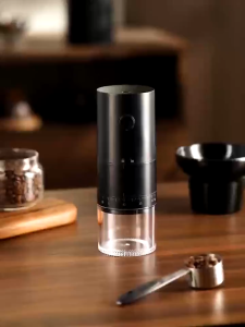 Portable USB Rechargeable Coffee Bean Burr Grinder Adjustable Coarseness for French Press Espresso and Peppercorns