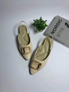 Futto.chic sepatu flat mules wanita cantik slip-on tali karet pita DM06