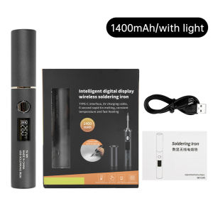 Aideepen | 1400mAh USB-Powered Soldering Iron 5-Setting Temperature Control Soldering Iron Kit Type-C Port Soldering and Repair Tools