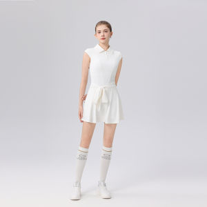 Tennis Dress with POLO Collar and Padded Bra Slim Fit Breathable Set