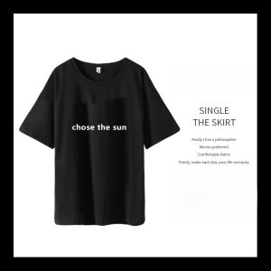 Summer Pure Cotton Sleepwear Womens Short Sleeve T-Shirt with Chest Pad Loose Fit Comfortable Home Clothes Large Size