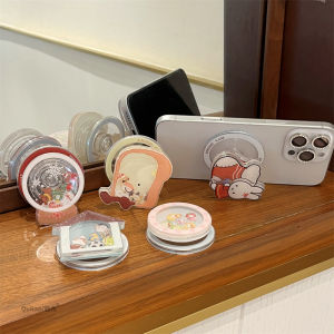 Qurun MagSafe Magnetic Absorption Support Crystal Ball Rabbit Cartoon Lovely Extendable Mobile Phone Airbag Stand Ring Buckle Strong Adhesion Not Easy to Drop Portable New Model