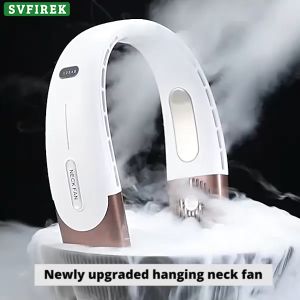 2023 New Portable Fan Turbo Cold Air Hanging Neck Fan 5 Speed Adjustable Sport USB Fan Refrigeration Bladeless Hanging Neck Electric Fan Lazy Outdoor Cooling Fan