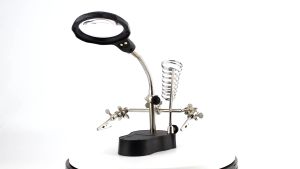 Emika Choice LED Soldering Iron Gun Holder Stand Welding Magnifier Glass with Helping Clamp Clip