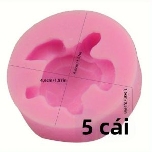 Bộ 5 Rùa Khuôn Silicon Cho DIY Nhựa Thạch Cao Trang Trí Bánh Chocolate Xà Phòng Khuôn Không Độc Hại Nhà Bếp Dụng Cụ Nướng Bánh