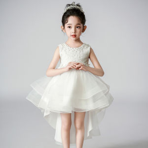 ชุดเต้นรำสไตล์เจ้าหญิงสำหรับเด็กและเยาวชน ชุดการแสดงสด ชุดเดรสยาวคลุมเข่า ชุดเดรสฤดูร้อนสำหรับผู้หญิงและเด็ก