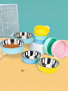 7o | Stainless Steel Hanging Anti-Spill Pet Food and Water Bowl