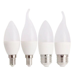 LED SMD C37 Bulb Energy Saving Super Bright E14 E27 3W 5W 7W 220V Candle Light Pointed Tail Warm White Household Chandelier