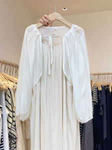 Áo Khoác Cardigan Ngắn Mùa Hè Bằng Vải Lụa Chiffon Chống Nắng Cho Nữ Áo Khoác Ngoài Váy Dài Tay Áo Khoác Mỏng Kiểu Pháp