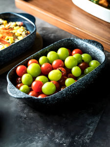 จานผลไม้หรูหรา จานลดไขมันสำหรับใช้ในบ้าน จานอบรูปสี่เหลี่ยมจัตุรัสใหม่ 2025 จานอบข้าวทอดสำหรับเตาอบเฉพาะ จานรองผักสด