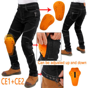 Motorcycle Riding Pants with Adjustable Knee Pads Abrasion Resistant for Touring Motocross Jeans Protective Gear