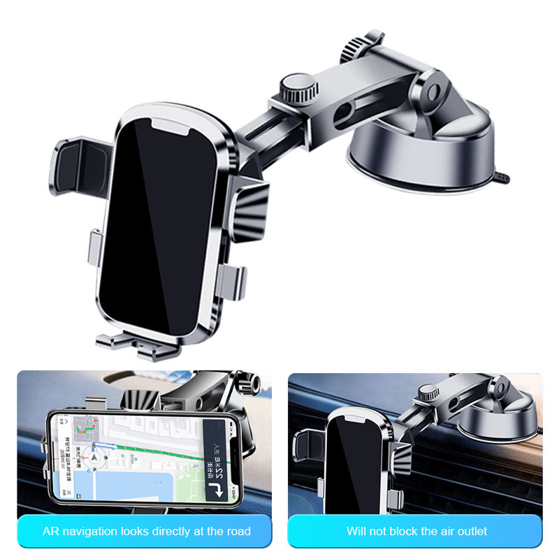 SEAMETAL Car Phone Holder Center Console Suction Cup Phone Mount Stand 360° Rotatable Adjustment Car Phone Bracket