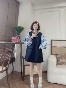 High Quality Fashion plus Size Womens Spring 2025 Loose Overalls Layering Versatile Small Shirt Two-Piece Set Polyester Fiber