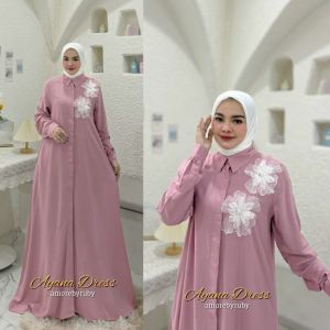 gamis elegan produk Kwee Amore by Ruby edisi Ayana dress gamis simple terbaru kekinian