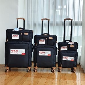 Oxford Cloth Luggage Canvas Carryon Suitcase 24 Inch Travel Bag with Puller Large Capacity Ultra Light Weight for Men And Women