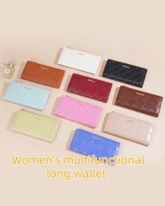 BAELLERRY N5116 Dompet Wanita Panjang Dompet Handphone Bahan Kulit PU Leather BAEOS