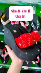 Dép xốp xỏ ngón quai ngang nữ đế cao su cứng chống trơn trượt cao thấp đa dạng siêu nhẹ êm ái chắc chắn thời trang