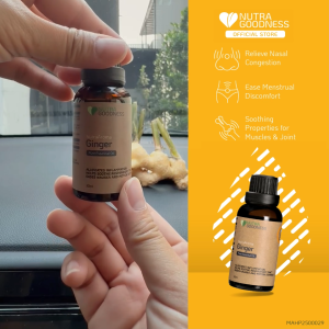 Nutra Goodness NutraAroma Pure Essential Oil Ginger 30ml - Relieve Nasal Congestion & Ease Menstrual Discomfort