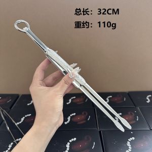 Boshang Home 304 Stainless Steel Korean Style BBQ Clamp Kitchen Food Clamp BBQ Special Long Bread Clamp Steak Bread Clamp