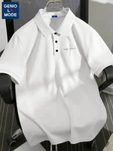 Genio Lamode Artistic Mens T-Shirt Short Sleeve Versatile Summer Business Casual Polo Shirt Polyester Fiber Printed Youth Fashion