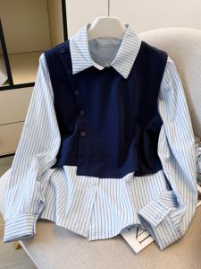 Plus Size Slimming and Youthful Polo Shirt Tank Top Vest Set