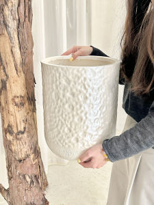 กระถางดินแมกนีเซียมขนาดใหญ่สำหรับสวนหน้าบ้านสไตล์ยุโรป ระบายอากาศได้ดี กระถางดอกไม้ขนาดใหญ่สำหรับตกแต่งบ้าน