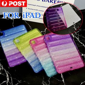 เคส TPU กลิตเตอร์สำหรับ Samsung Galaxy Tab A A7 A8 S6 S7ไลต์ S8 8.0 "8.7" 10.4 "10.5" 11 "SM-T290 T500 T220 X200 P610 X700 2020 2022แท็บเล็ตซิลิโคนใสบางกันกระแทก