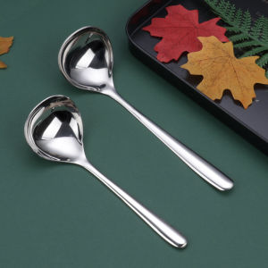 Sudyod【มีสินค้าในสต๊อก】 ช้อนซุป ช้อนสแตนเลส ช้อนตักซุปสไตล์เกาหลี ขนาดใหญ่ ด้ามยาว Scoop