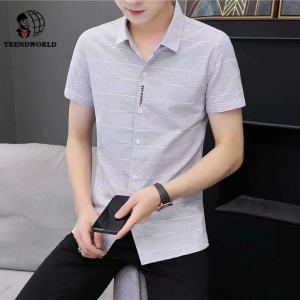 Summer Short Sleeve Shirt Men Slim Fit Business Casual Handsome Mens Shirt Men