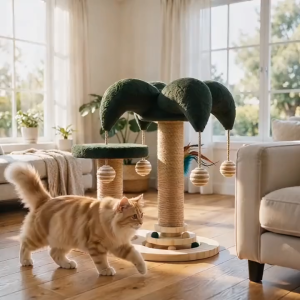 Multi-level Space-saving Cat Climbing Frame with Nest and Scratching Post